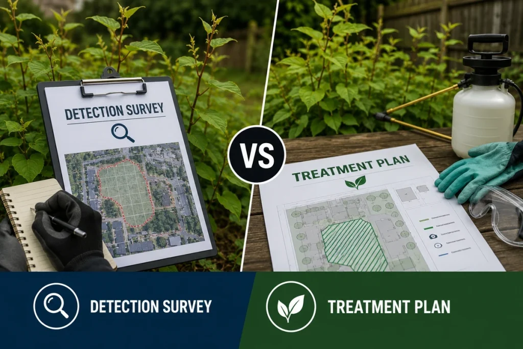 Japanese Knotweed Treatment Plan vs Detection Survey: Which Comes First?